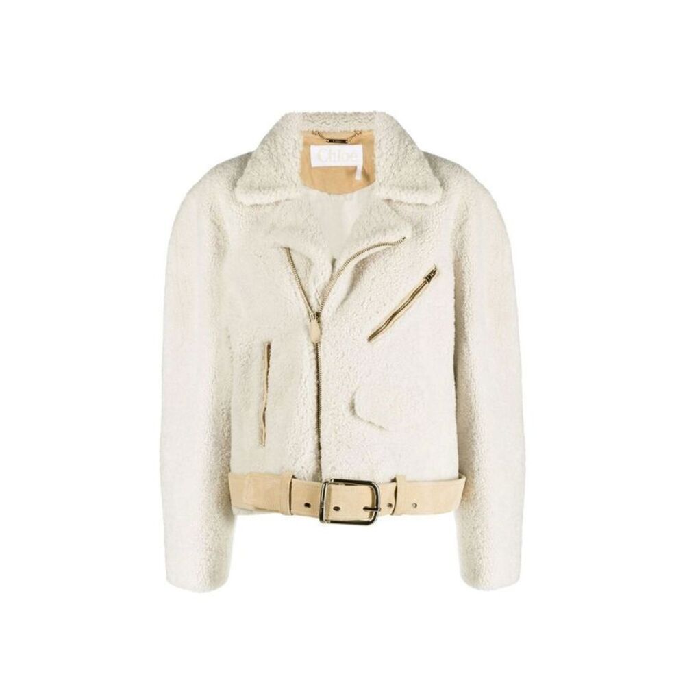 Chloé Beige Polyester Biker Women's Jacket